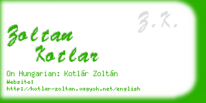 zoltan kotlar business card