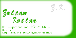 zoltan kotlar business card